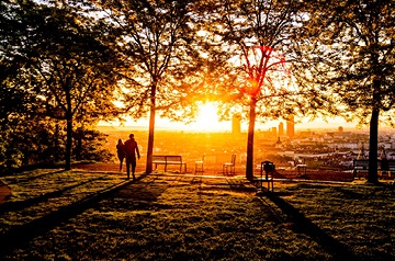 cityscape at sunset
