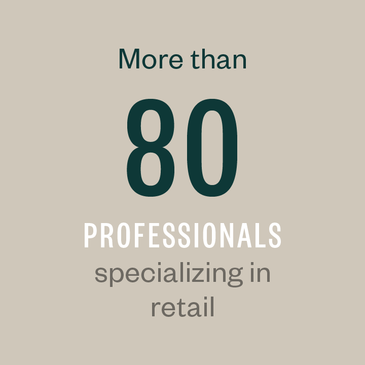 More than 80 professionals specializing in retail