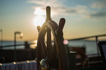 wooden ship helm
