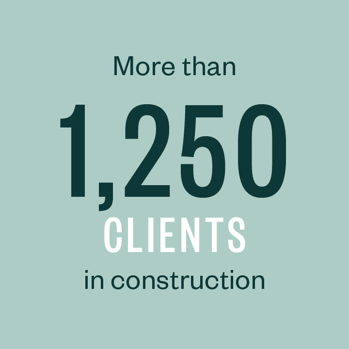 More than 1,070 clients in construction