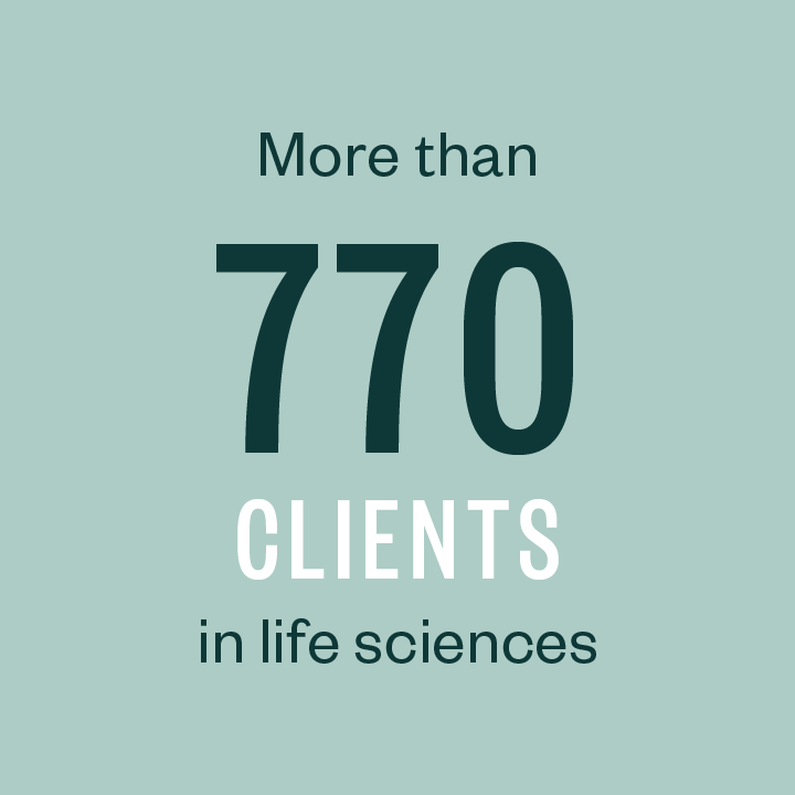 More than 725 clients in life sciences