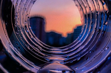 cityscape at dusk