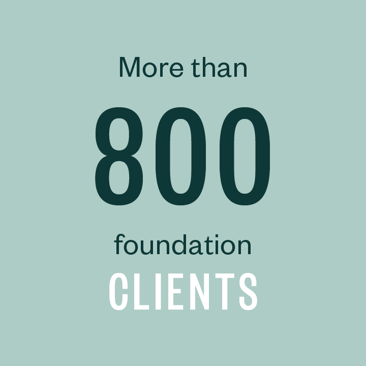 More than 750 foundation clients